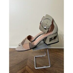 Poetic License London “Splatter” Geometric Block Heel Sandals SIZE 9.5 Cottage
